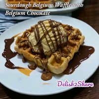 sourdough belgian waffle with belgian chocolate